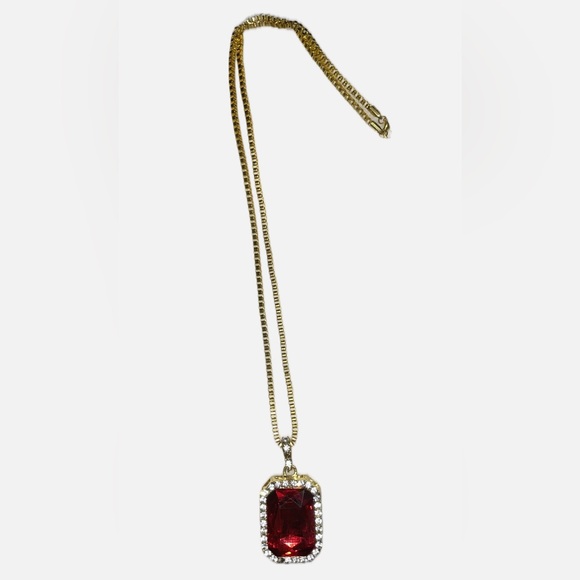Other - Red ruby gem fashion jewelry Necklace-NEW
